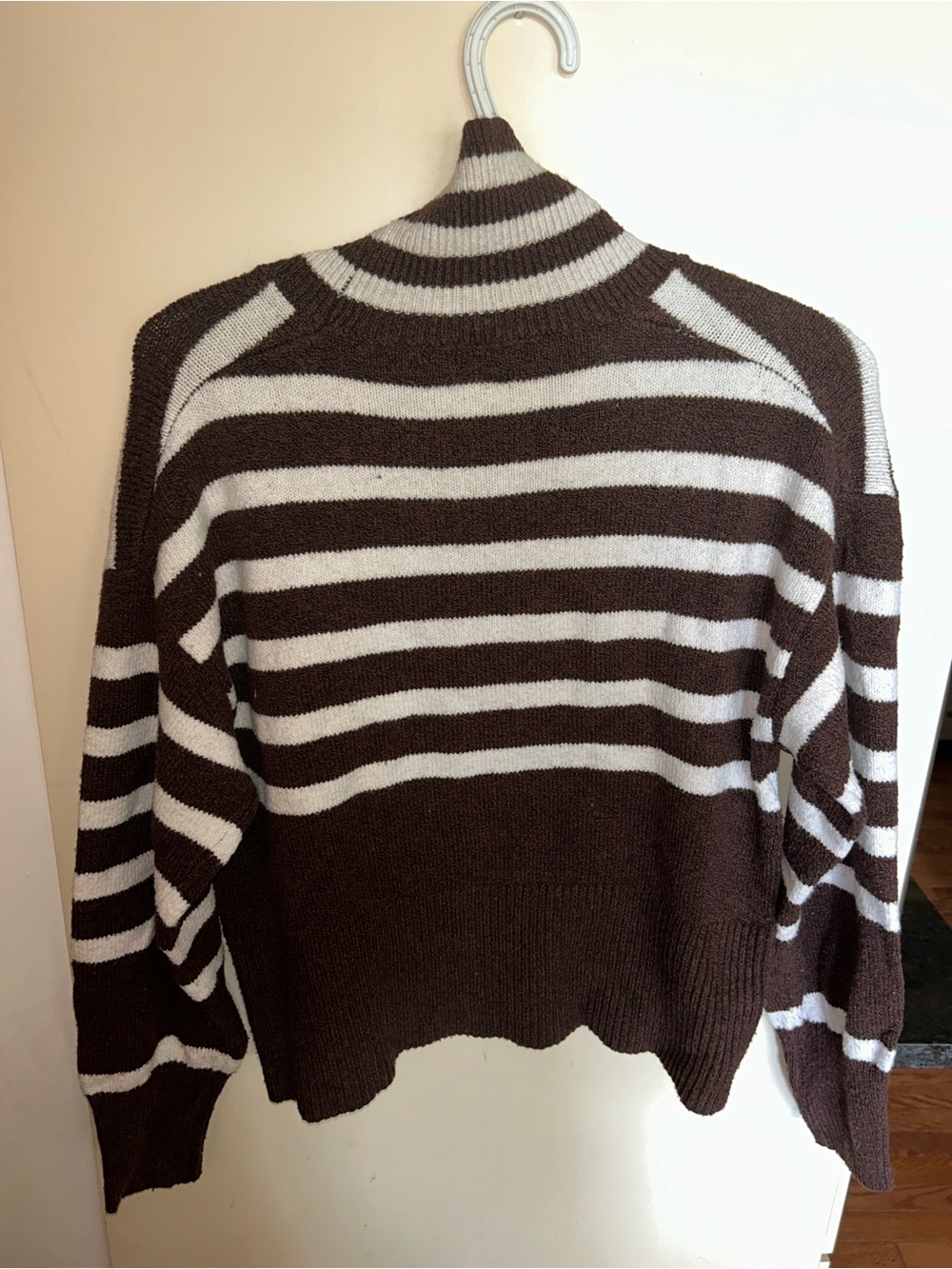 a new day Brown and White Striped Turtleneck Sweater - Picture 3 of 3